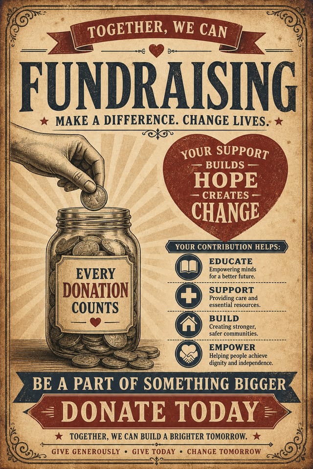 Fundraising Poster — vintage style poster