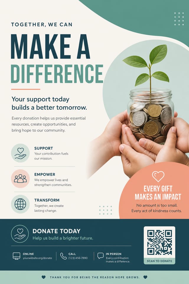 Fundraising Poster — modern style poster