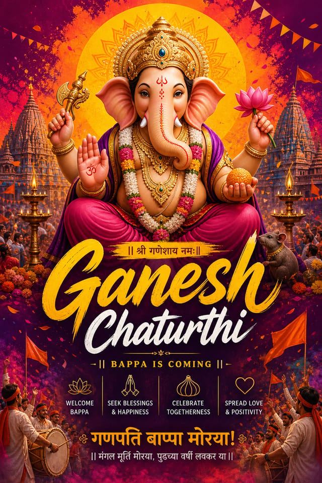 Ganesh-Chaturthi-Poster — vibrant style poster