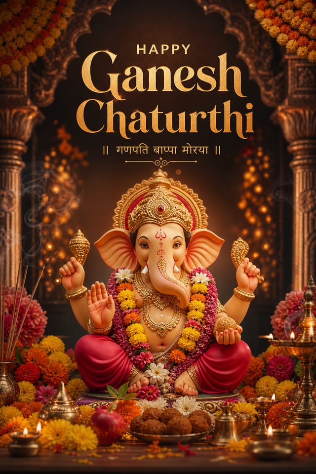 Ganesh-Chaturthi-Poster — photo-realistic style poster