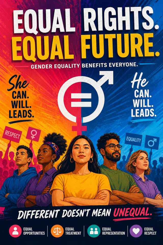 Gender Equality Poster — vibrant style poster