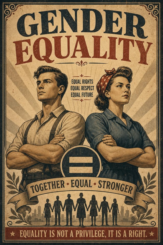 Gender Equality Poster — vintage style poster