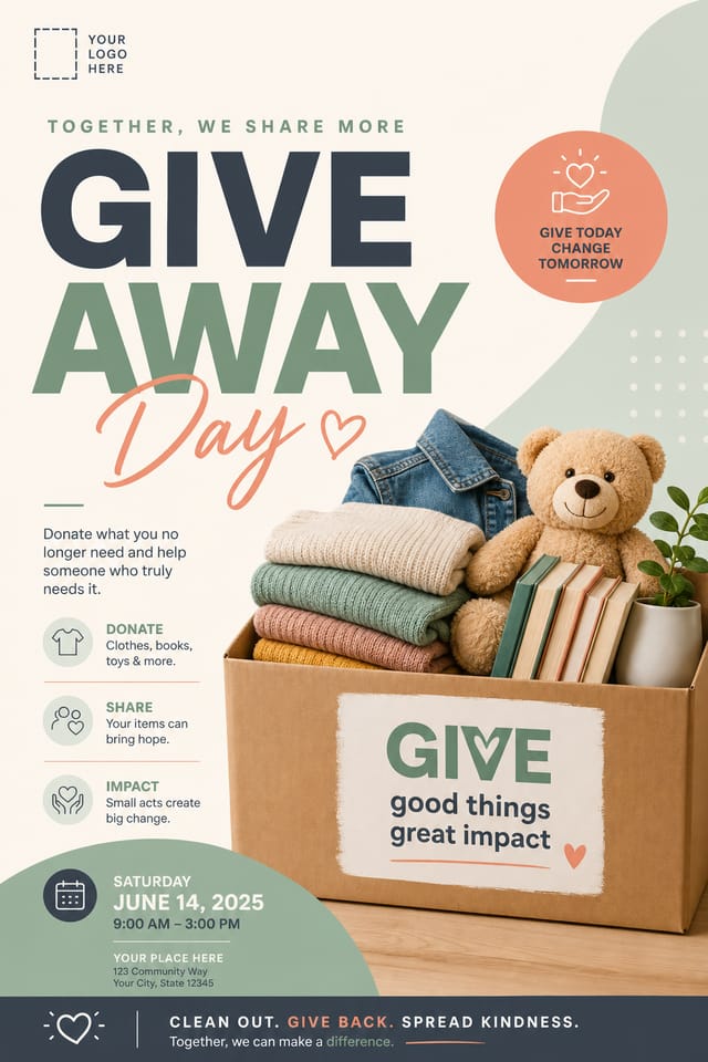 Give Away Day Poster — modern style poster