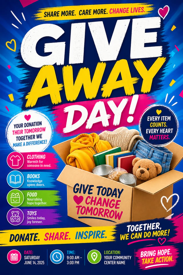 Give Away Day Poster — vibrant style poster