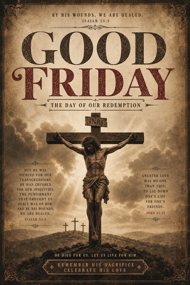 Good Friday Poster — vintage style poster