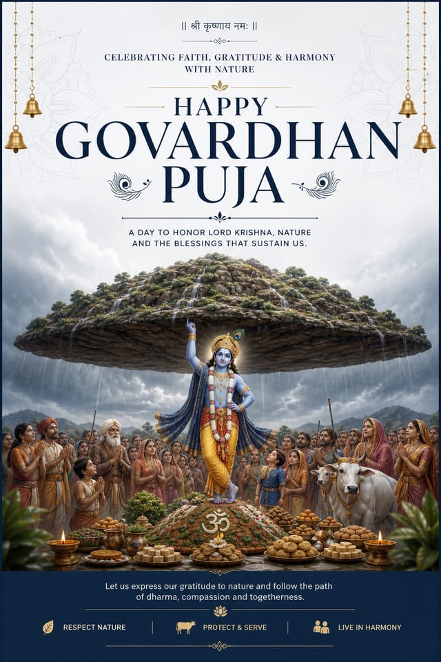 Govardhan Puja Poster — corporate style poster