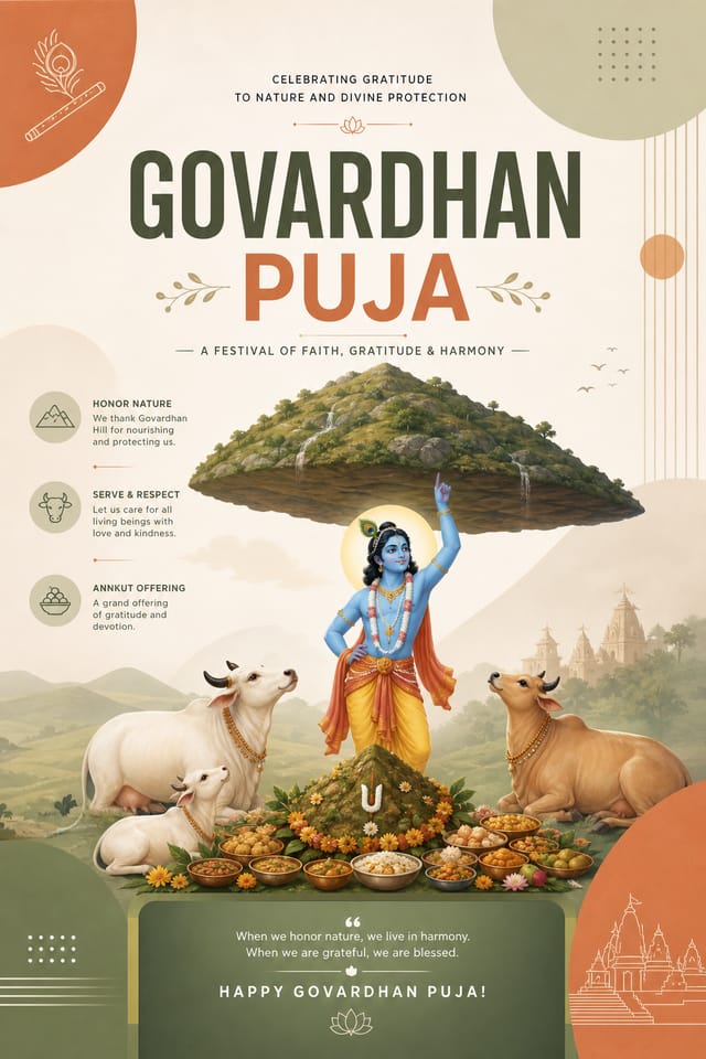 Govardhan Puja Poster — modern style poster