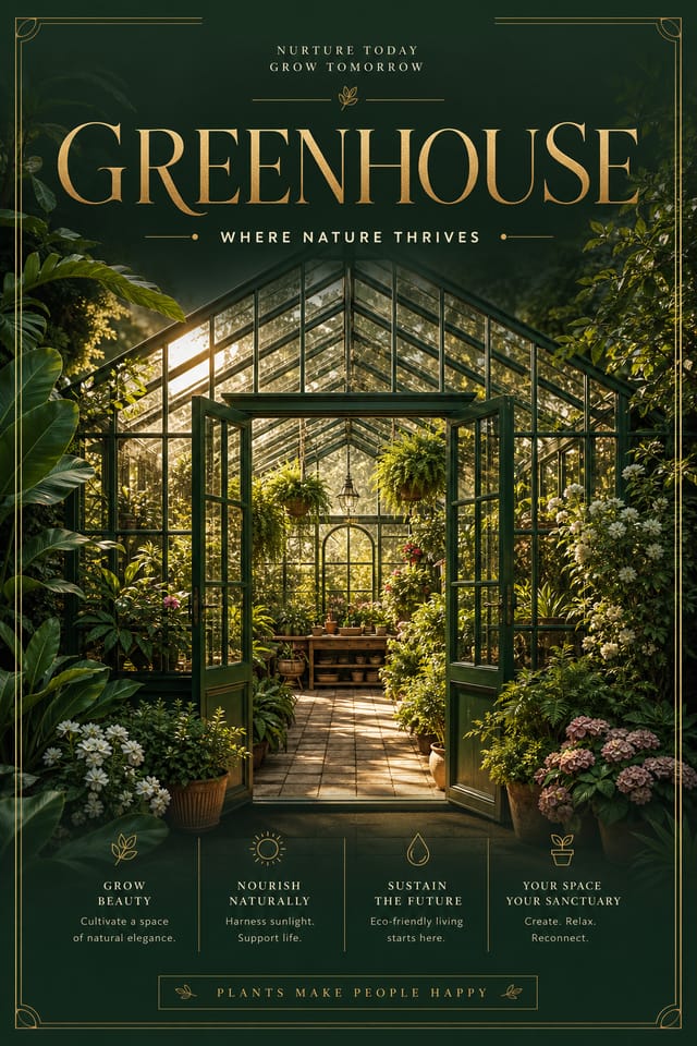 Greenhouse Poster — elegant style poster