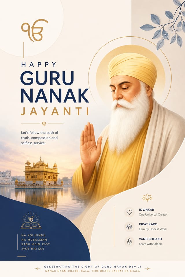 Guru Nanak Jayanti Poster — modern style poster