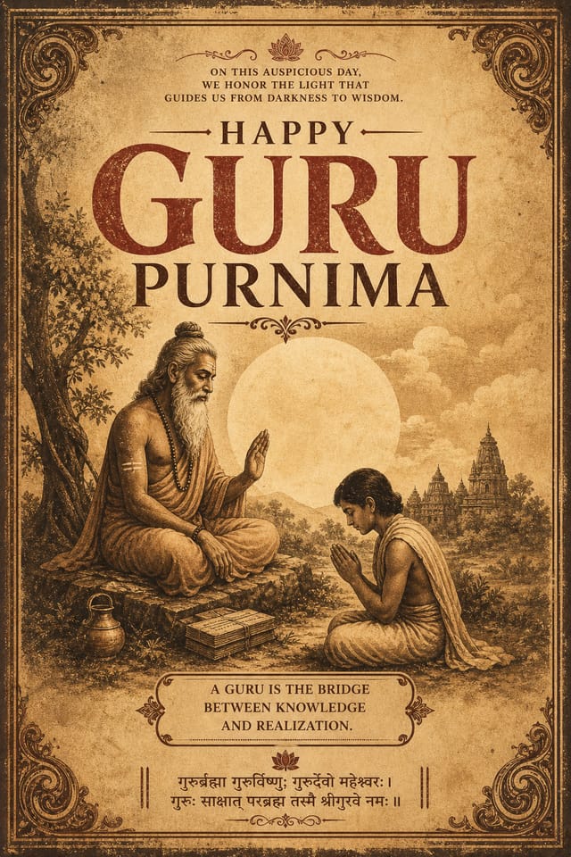 Guru Purnima Poster — vintage style poster