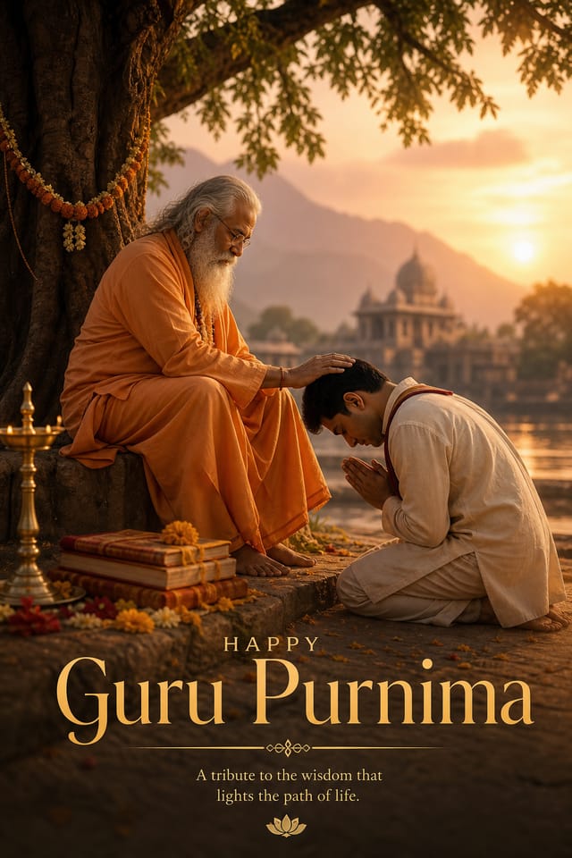 Guru Purnima Poster — photo-realistic style poster