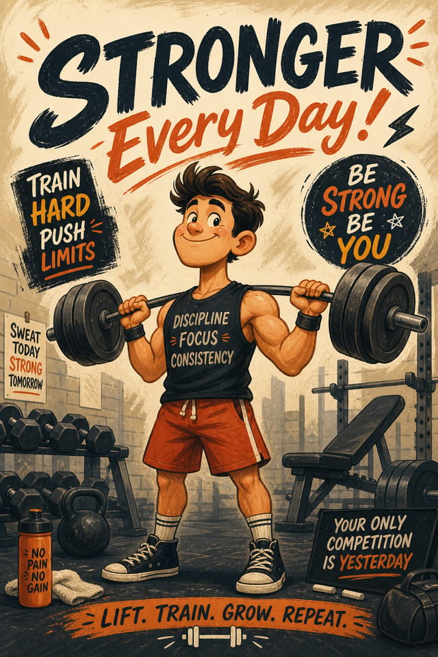 Gym Poster — illustration style poster