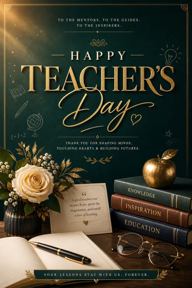 Happy Teacher's Day Poster — elegant style poster
