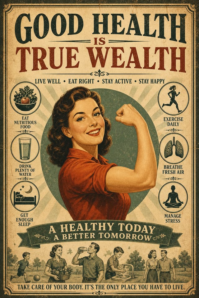 Health Poster — vintage style poster