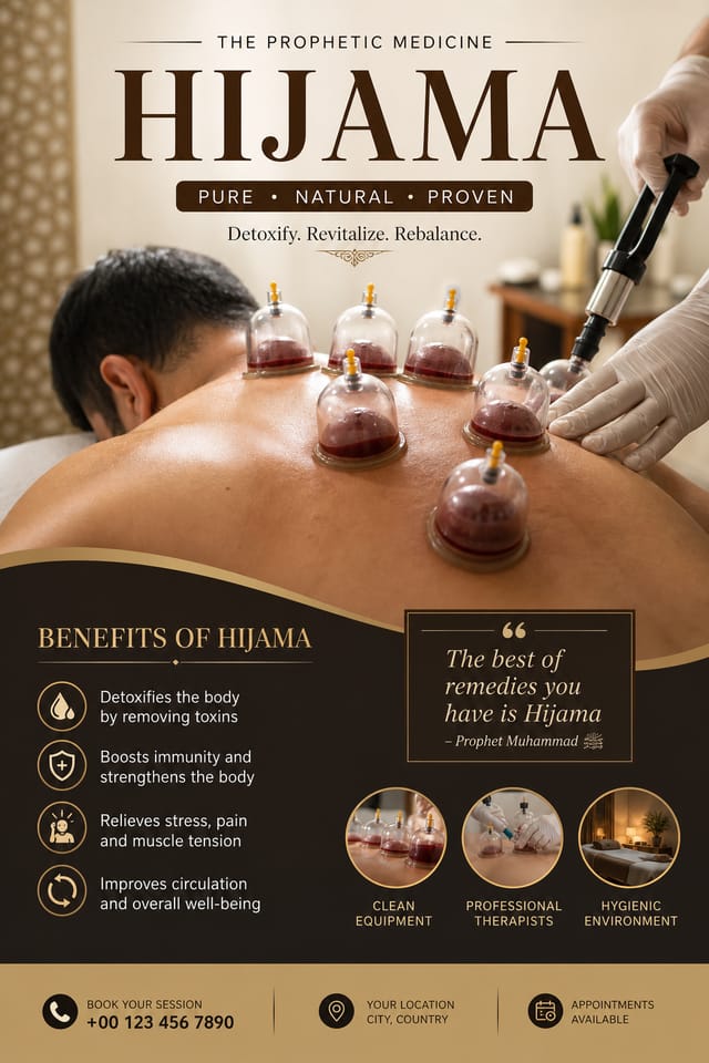 Hijama Poster — photo-realistic style poster