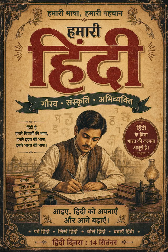 Póster en hindi — vintage style poster