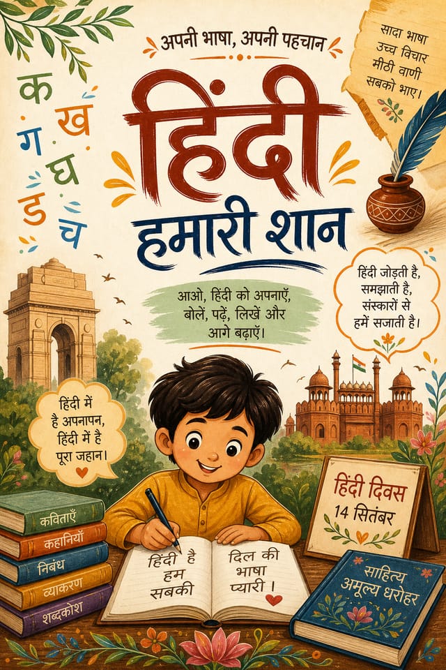 Póster en hindi — illustration style poster