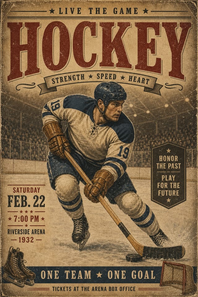 Hockey Poster — vintage style poster