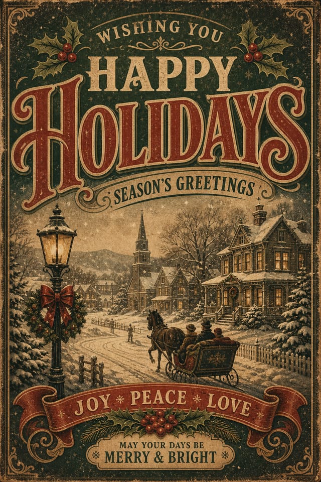 Holiday Poster — vintage style poster