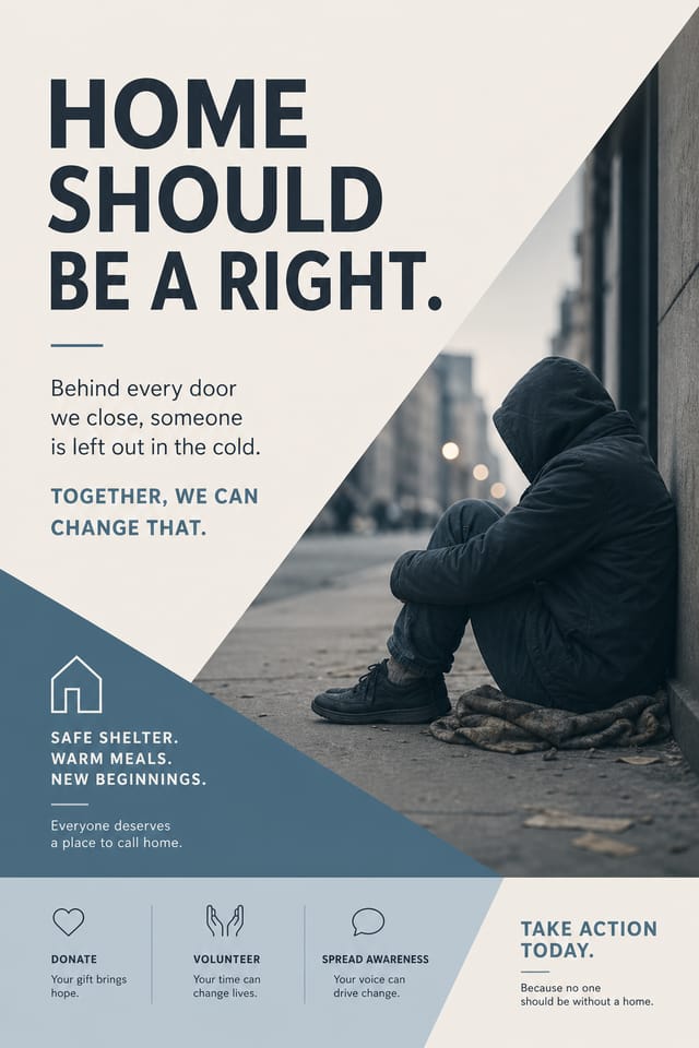 Homelessness Poster — modern style poster