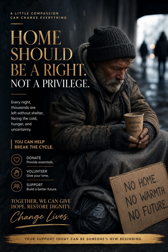 Homelessness Poster — elegant style poster