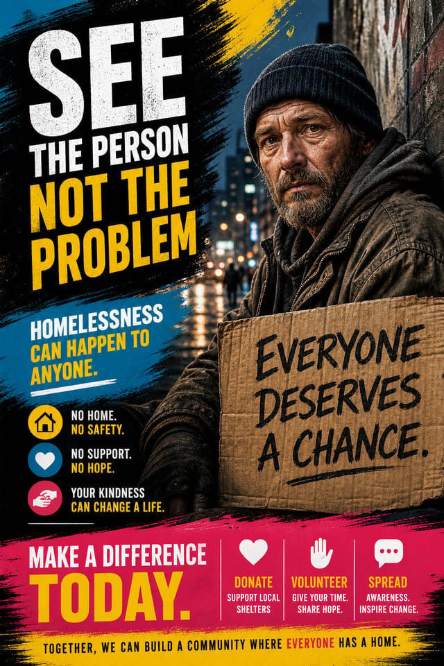 Homelessness Poster — vibrant style poster