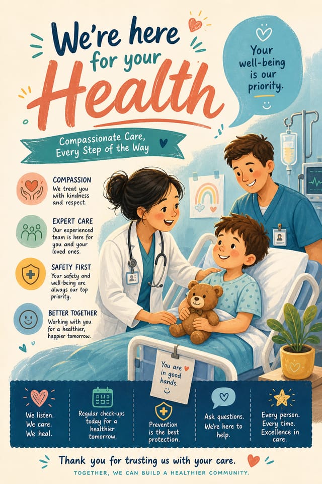 Hospital Poster — illustration style poster
