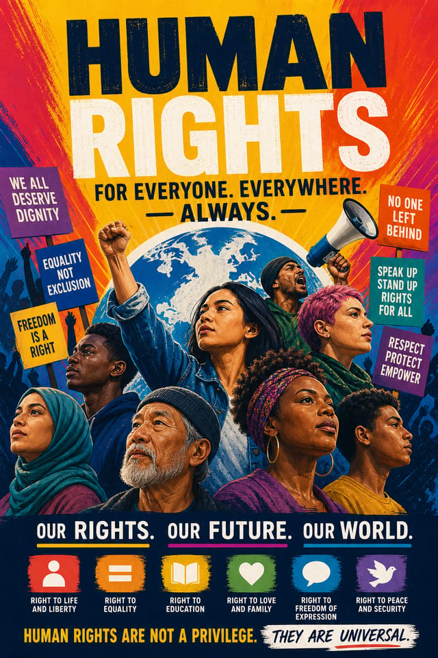 Human Rights Poster — vibrant style poster