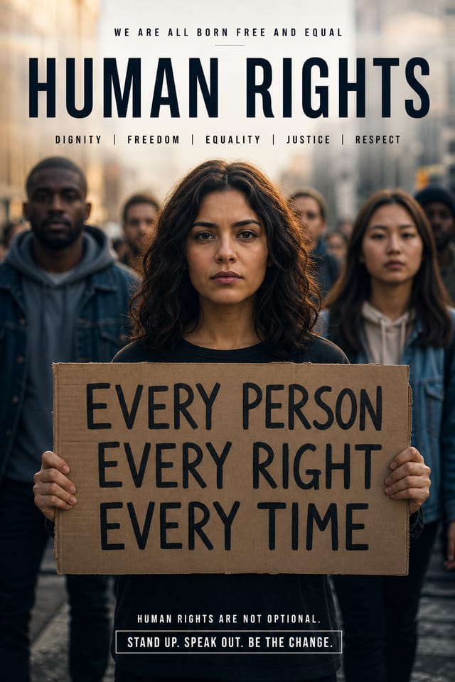 Human Rights Poster — photo-realistic style poster