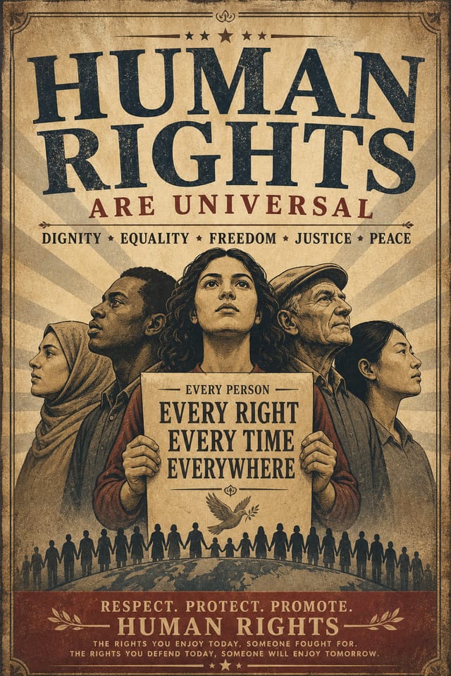 Human Rights Poster — vintage style poster