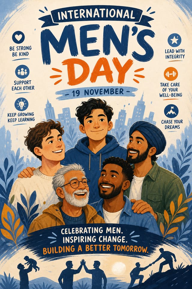 International Men's Day Poster — illustration style poster