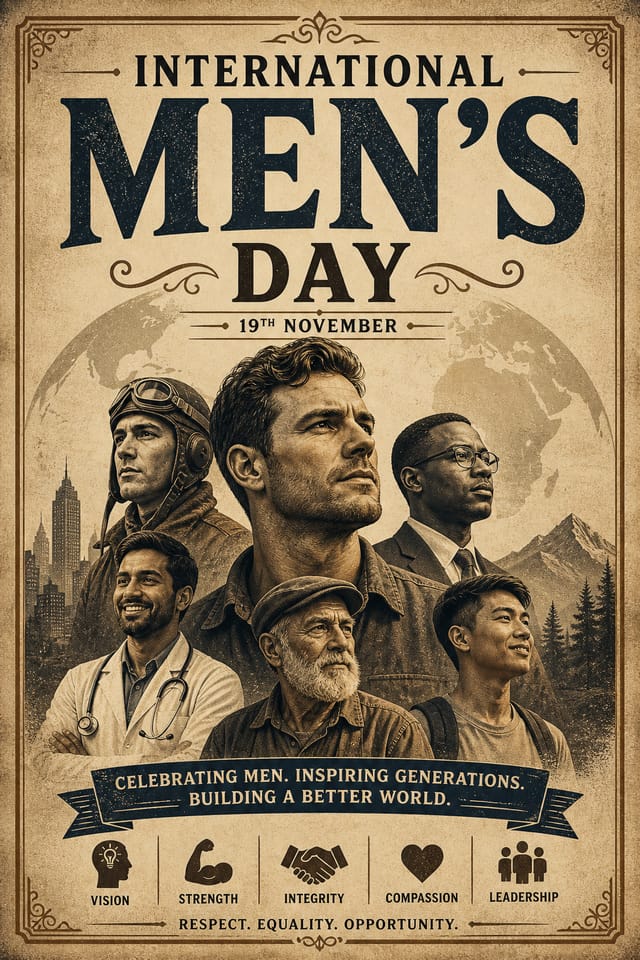 International Men's Day Poster — vintage style poster
