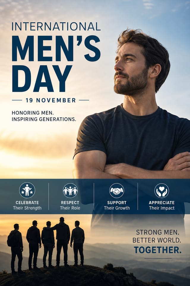 International Men's Day Poster — photo-realistic style poster