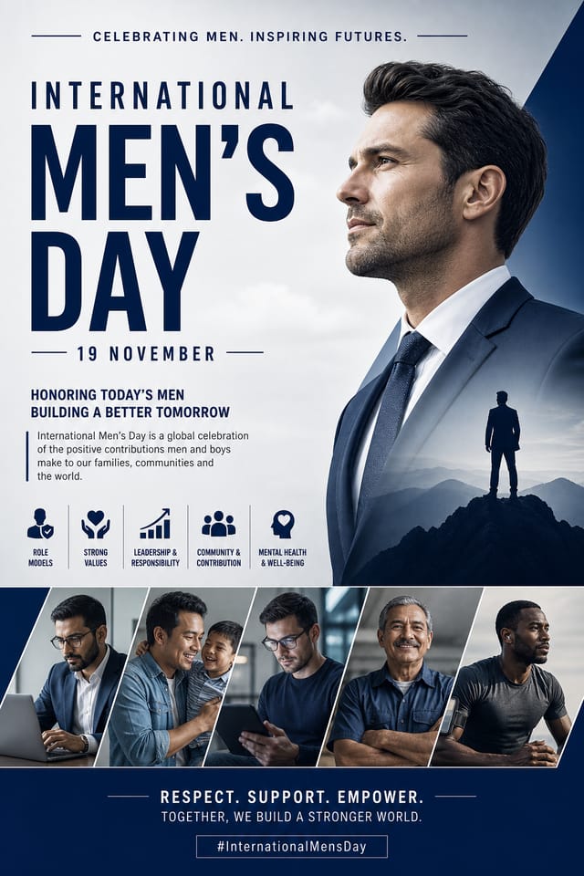 International Men's Day Poster — corporate style poster