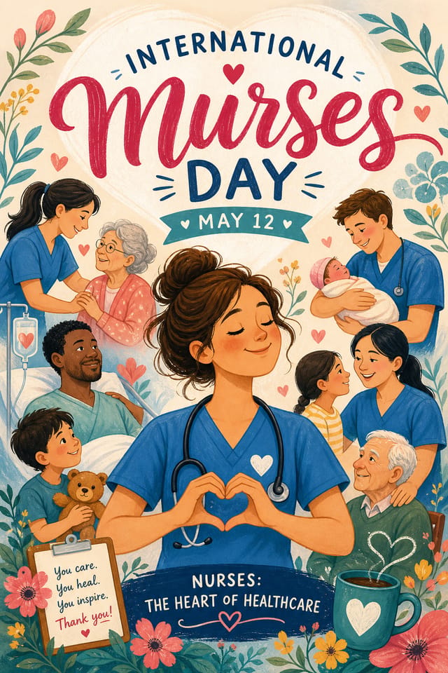 International Nurses Day Poster — illustration style poster