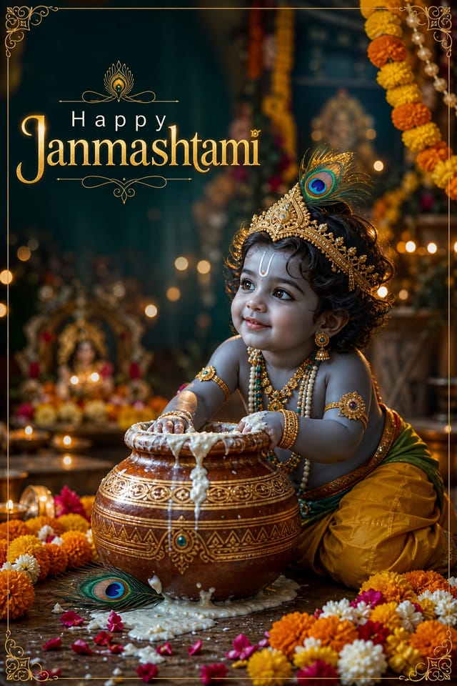 Janmashtami Poster — photo-realistic style poster