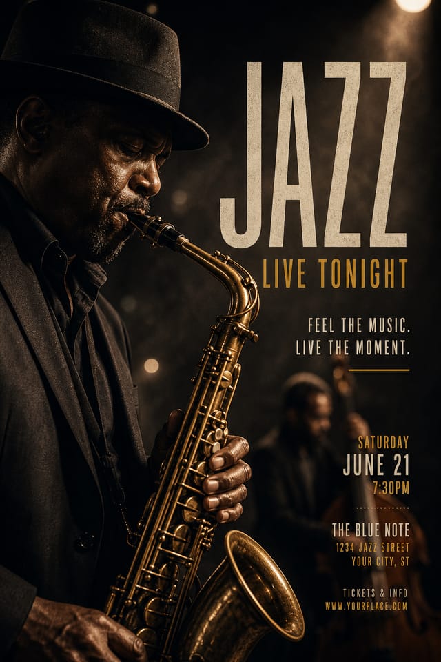 Jazz Poster — photo-realistic style poster