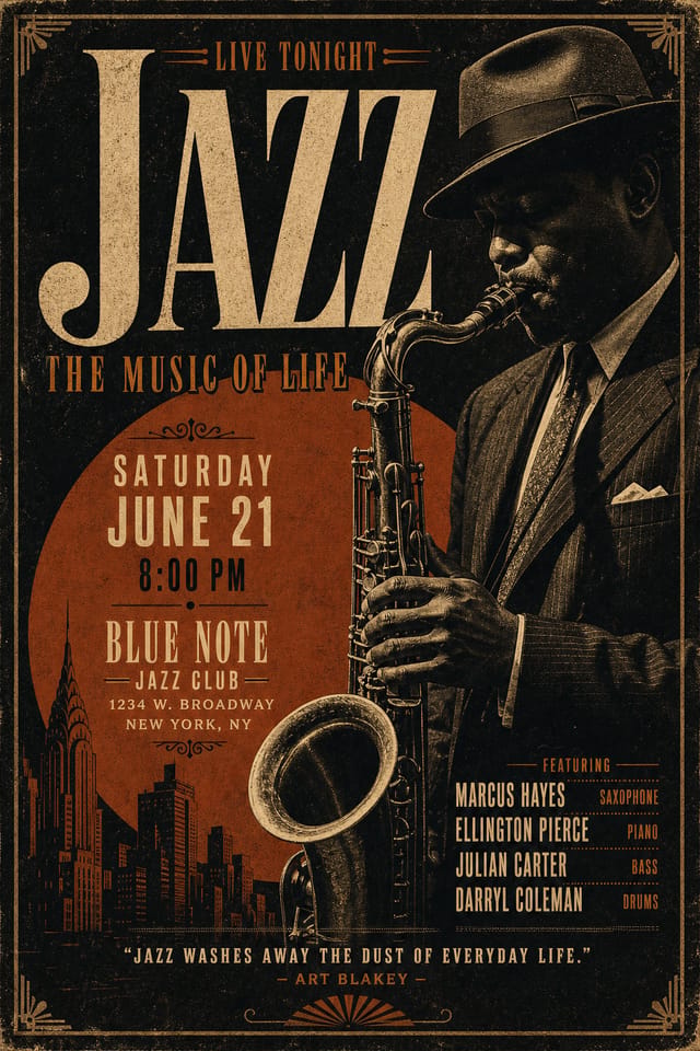 Jazz Poster — vintage style poster