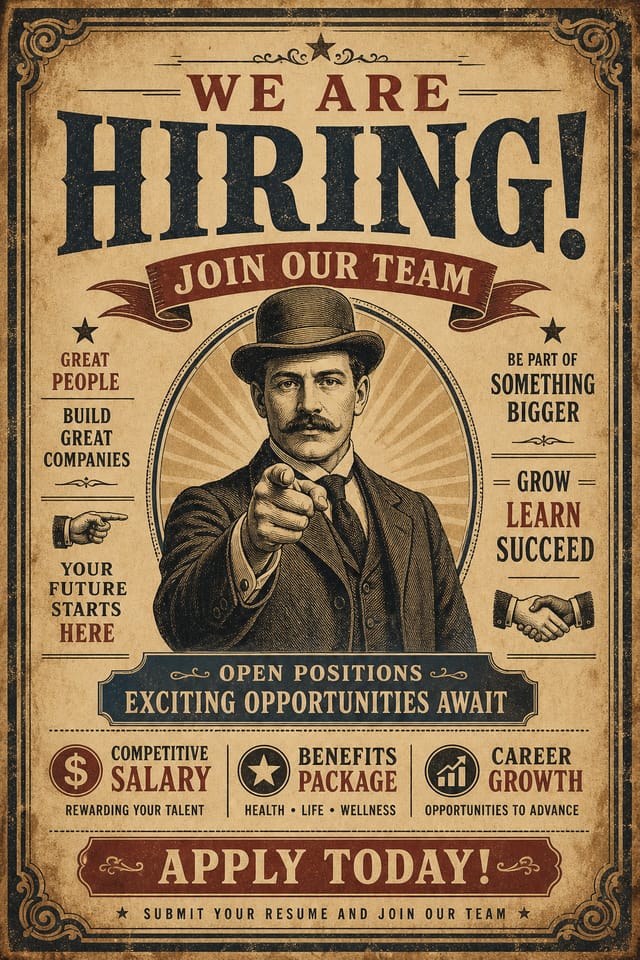 Job Poster — vintage style poster