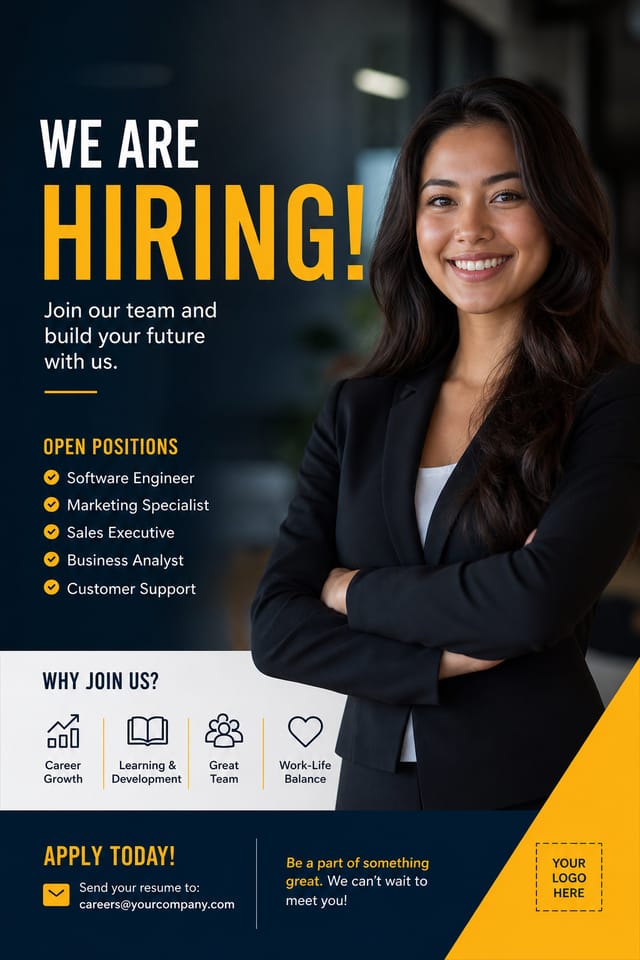 Job Poster — photo-realistic style poster