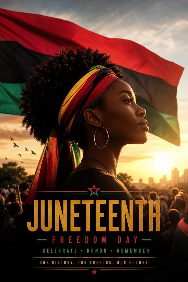Juneteenth Poster — photo-realistic style poster