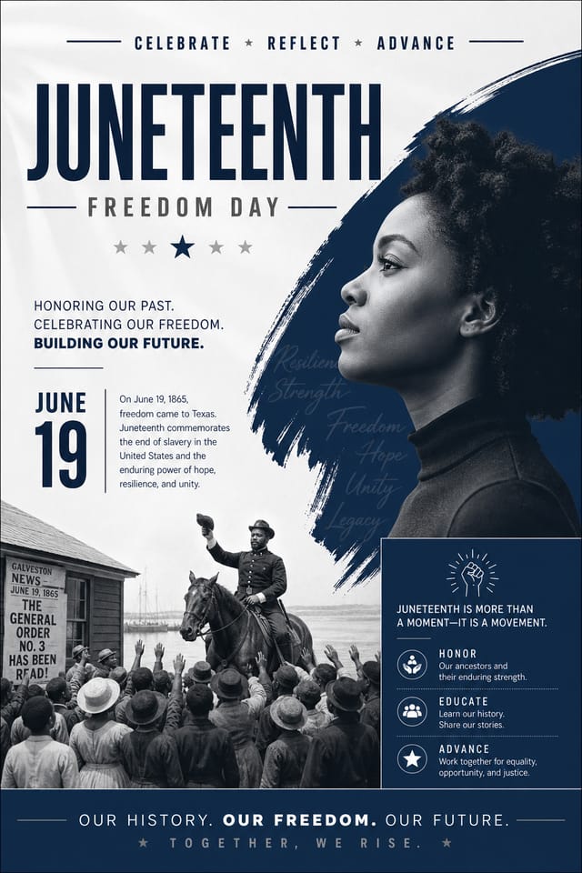 Juneteenth Poster — corporate style poster