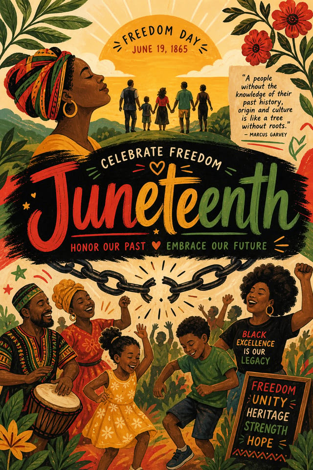Juneteenth Poster — illustration style poster