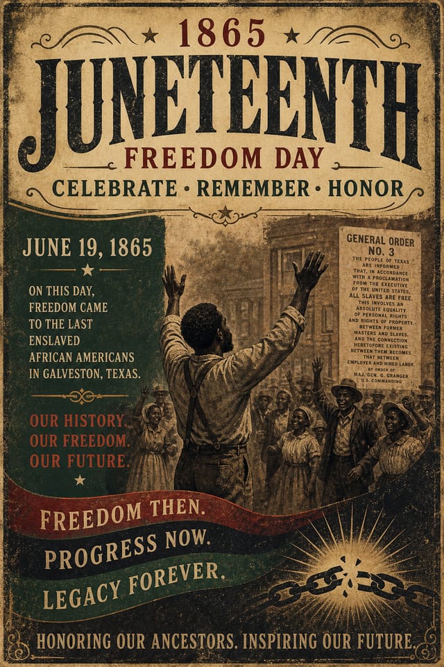 Juneteenth Poster — vintage style poster