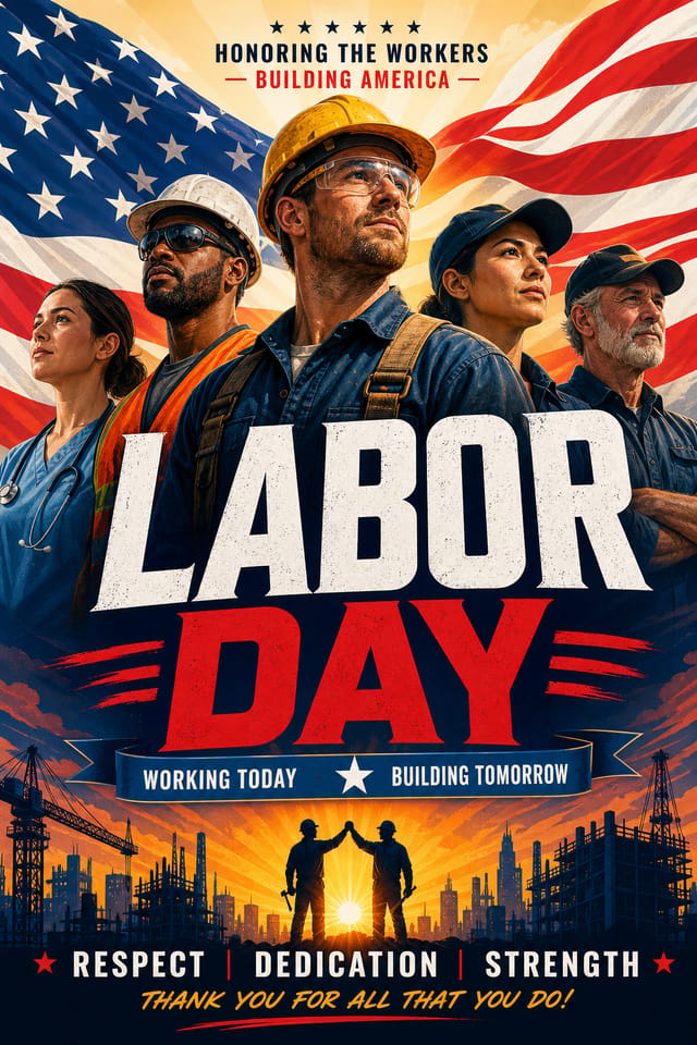 Labor Day Poster — vibrant style poster