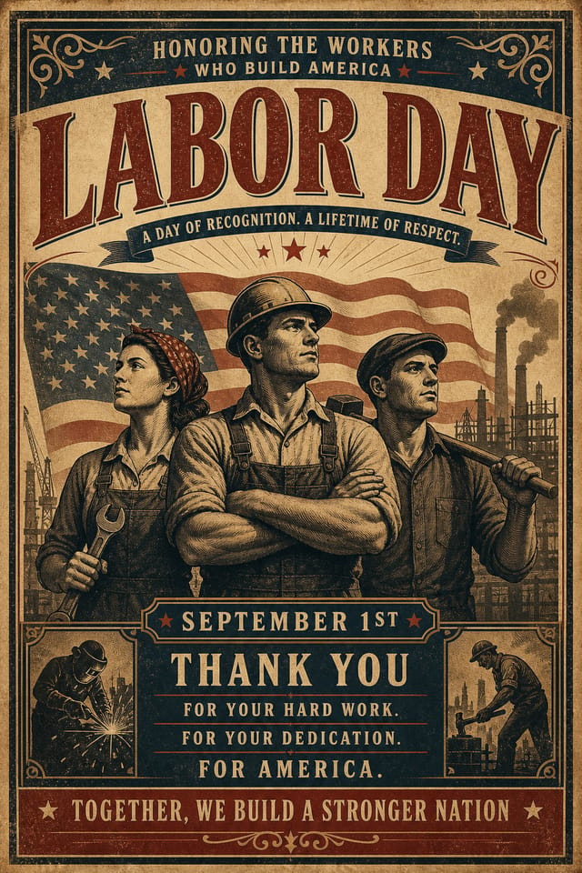 Labor Day Poster — vintage style poster