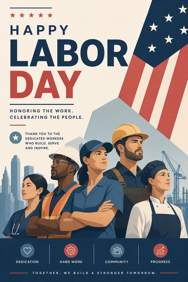 Labor Day Poster — modern style poster