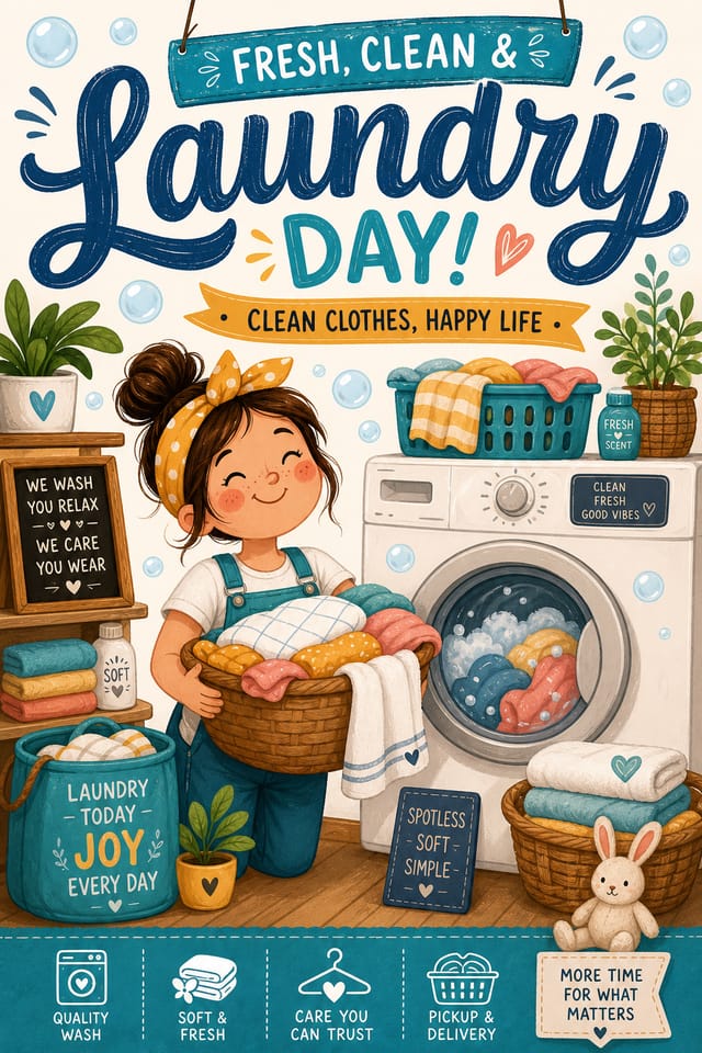 Laundry Poster — illustration style poster