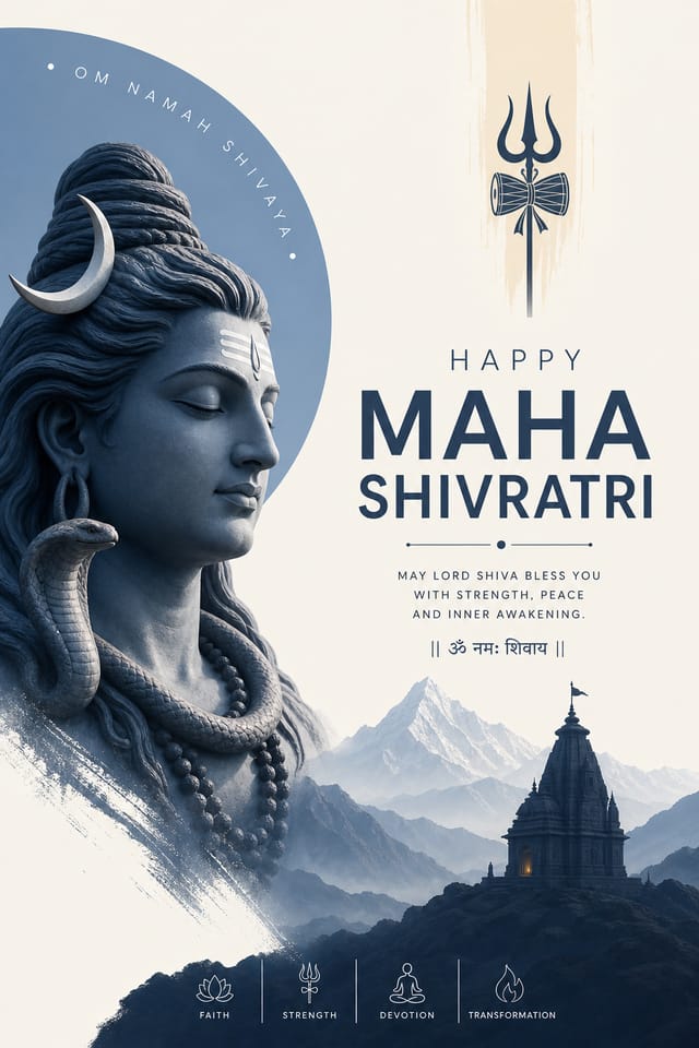 Maha Shivratri Poster — modern style poster