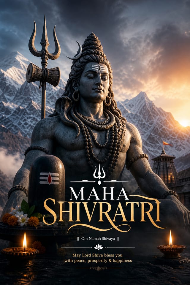 Maha Shivratri Poster — photo-realistic style poster